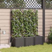 Tuin Bloempot 3 pcs Zwart Staal - thumbnail