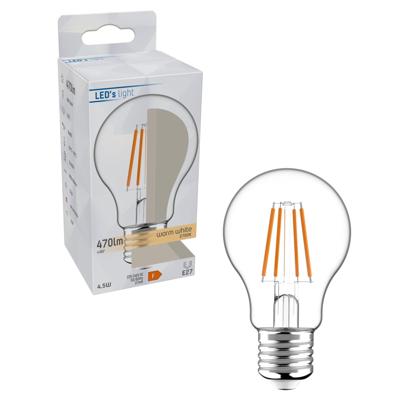 LED Filament Lamp E27 - Helder - Warm wit - 4.5W vervangt 40W