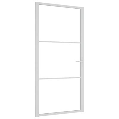 Binnendeur 102,5x201,5 cm ESG-glas en aluminium wit