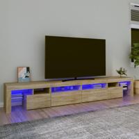 Tv-meubel met LED-verlichting 260x36,5x40cm sonoma eikenkleurig - thumbnail