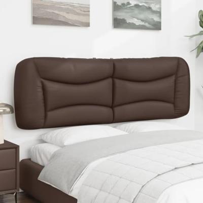 Hoofdbordkussen 160 cm kunstleer bruin