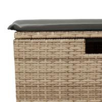 8-delige Loungeset met kussens poly rattan beige - thumbnail