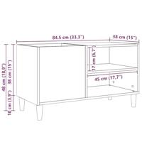 Platenkast met plank Zwart eiken 84.5 x 38 x 48 cm Bewerkt hout - thumbnail