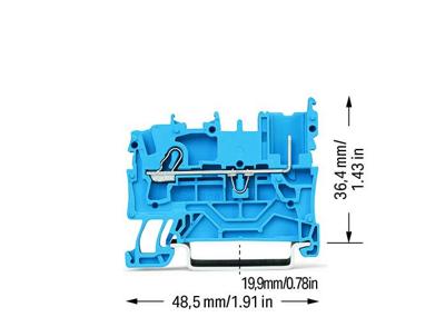 WAGO 2022-1204 Basisklem 5.20 mm Spanveer Toewijzing: N Blauw 1 stuk(s)