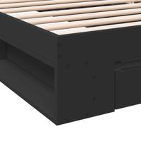 Bedframe met lades bewerkt hout zwart 150x200 cm - thumbnail
