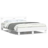 Bedframe met hoofdeinde en LED wit 140x190 cm - thumbnail