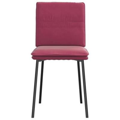 Eetkamerstoelen 4 st fluweel wijnrood