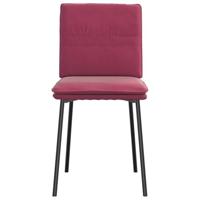 Eetkamerstoelen 4 st fluweel wijnrood - thumbnail