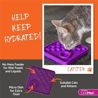 LickiMat Catster kattenvoermat - kattenvoederbak met microschaal voor extra hydratatie - perfect voor voedsel, lekkernijen, yoghurt en angstverlichting voor katten - leuk alternatief voor Slow Feeder - thumbnail