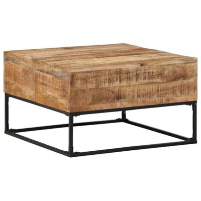 Salontafel 68x68x41 cm ruw mangohout