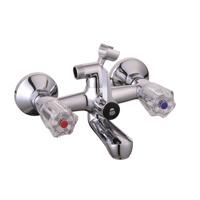 SAVINO tweegreepskraan bad, chroom ½" (Ø ca. 1,9 cm) keramisch ventiel bovenstuk ½" (Ø ca. 1,9 cm) verbinding voor doucheslang brillant grepen garantie: 5 jaar - thumbnail