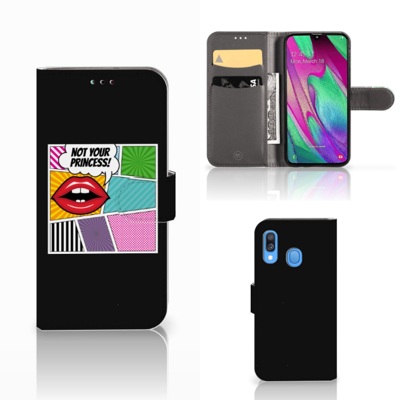 Samsung Galaxy A40 | Wallet Case | met Pasjes | Popart Princess Samsung Galaxy A40 | Wallet Case | met Pasjes | Popart Princess