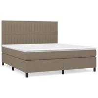 Boxspring met matras stof taupe 180x200 cm - thumbnail