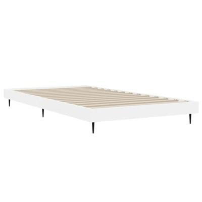 Bedframe bewerkt hout wit 90x200 cm Bedframe bewerkt hout wit 90x200 cm