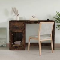 Bureau met lade 115x50x75 cm bewerkt hout gerookt eikenkleurig - thumbnail