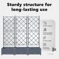 Tuin Bloempot 3 pcs Licht Grijs Staal - thumbnail