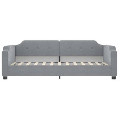 Slaapbank onderschuifbed en lades 100x200 cm stof lichtgrijs