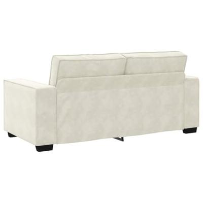 Tweezitsbank 140 cm fluweel crmekleurig - thumbnail