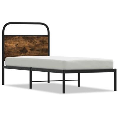 Bedframe zonder matras metaal gerookt eikenkleurig 180x200 cm