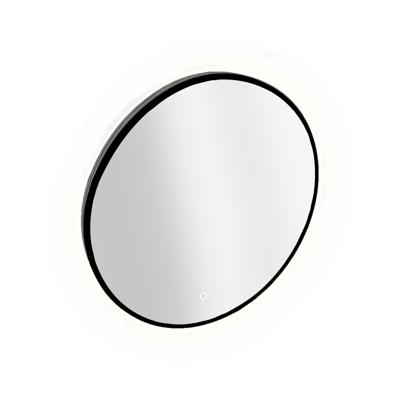 XenZ Ronde Badkamerspiegel Cola 100 cm Zwarte Kaderrand met Rondom Verlichting en Spiegelverwarming