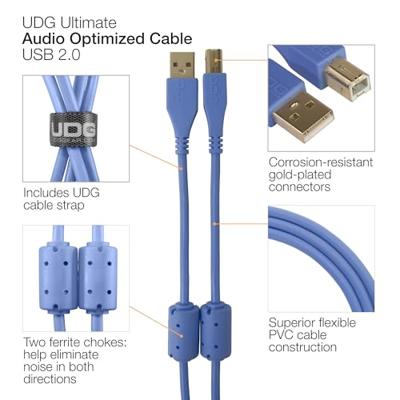 UDG UDG Ultimate Audio Cable USB 2.0 A-B Blue Angled 1m - thumbnail