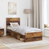Bedframe met hoofdeinde Oudhout 75 x 190 cm Massief grenenhout - thumbnail