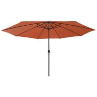Parasol met LED-verlichting 400 cm terracottakleurig - thumbnail
