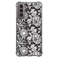 Samsung Galaxy S21 Case Black Flowers - thumbnail
