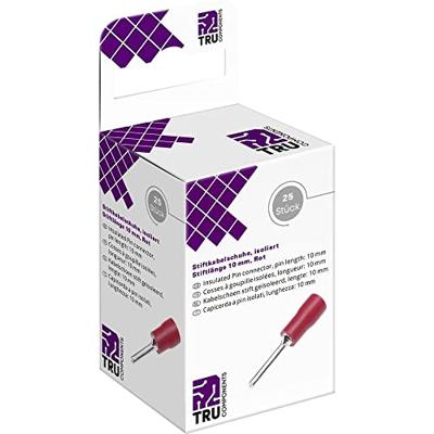 TRU COMPONENTS T2010C359 Stiftkabelschoen 0.5 mm² 1.5 mm² Deels geïsoleerd Rood 25 stuk(s)