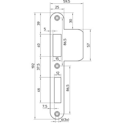 Nemef sluitplaat vpa646/17 RVS rond draairichting 2-4 lange lip