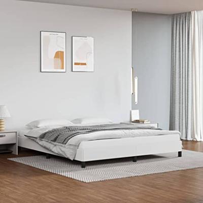 Bedframe kunstleer wit 180x200 cm
