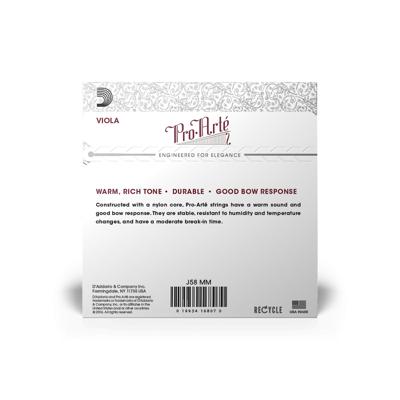 D'Addario J58 MM Pro-Arté Viola String Set,Medium Scale,Medium Tension Altvioolsnaarset