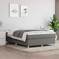 Boxspring bed stof donkergrijs 140x200 cm - thumbnail