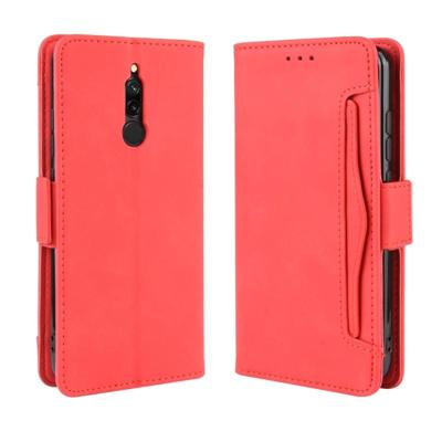 Voor Xiaomi Redmi 8 portemonnee stijl huid voelen kalf patroon lederen draagtas met aparte kaartsleuf (rood)