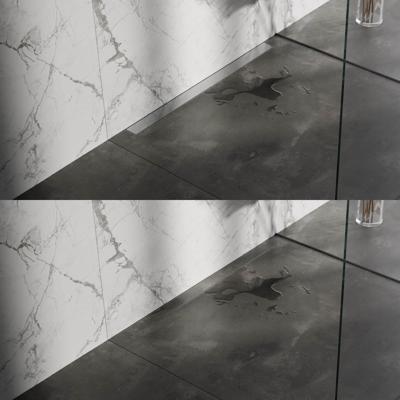 Douchegoot met multifunctioneel rooster en flens voor wandmontage - 7 x 90 RVS geborsteld