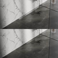 Douchegoot met multifunctioneel rooster en flens voor wandmontage - 7 x 90 RVS geborsteld - thumbnail