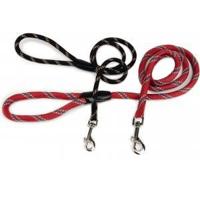 Hondenriem van rond nylon 100cm x 8mm zwart - thumbnail