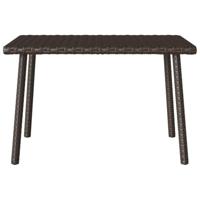 Tuin salontafel rechthoekig 60x40x37 cm poly rattan bruin - thumbnail