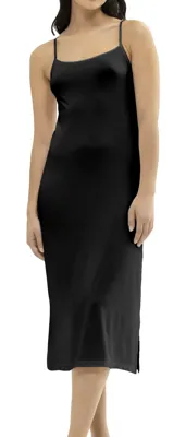 Gaubert Bamboe Onderjurk - Extra lang - Lange onderjurk met smalle bandjes - Wit - Zwart - Huidskleur