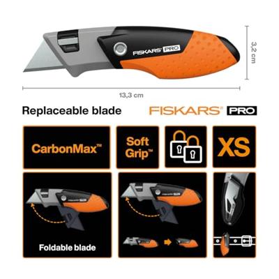 Fiskars CarbonMax compact inklapbaar mes | 1062939 - 1062939 - thumbnail