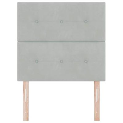 Hoofdbord met LED 80 cm fluweel lichtgrijs