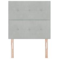Hoofdbord met LED 80 cm fluweel lichtgrijs - thumbnail