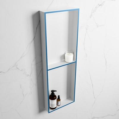 MONDIAZ EASY Nis 149,5x29,5cm in solid surface kleur Jeans | Talc. 2 vakken geschikt voor in- of opbouw