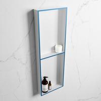 MONDIAZ EASY Nis 149,5x29,5cm in solid surface kleur Jeans | Talc. 2 vakken geschikt voor in- of opbouw - thumbnail