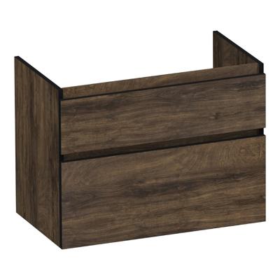 Brauer Delight Edge - Onderkast - 80 cm - met 2 Softclose Lades Greeploos en 1 Sifon Uitsparing - Grove