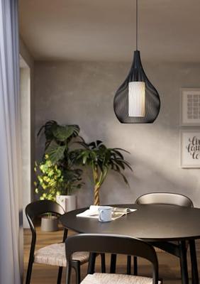 Eglo Moderne zwarte hanglampRazoni 1 Ø 32,5cm - 900828