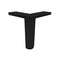 Stalen meubelpoot zwart rond ø 13 cm en hoogte 12 cm - thumbnail