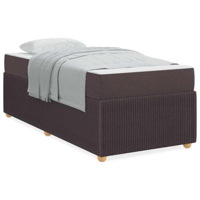 Bedframe met matras met matras Donkerbruin 90 x 200 cm Stof