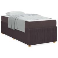 Bedframe met matras met matras Donkerbruin 90 x 200 cm Stof - thumbnail