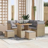 Tuinbankenset 8 pcs Beige poly rattan - thumbnail